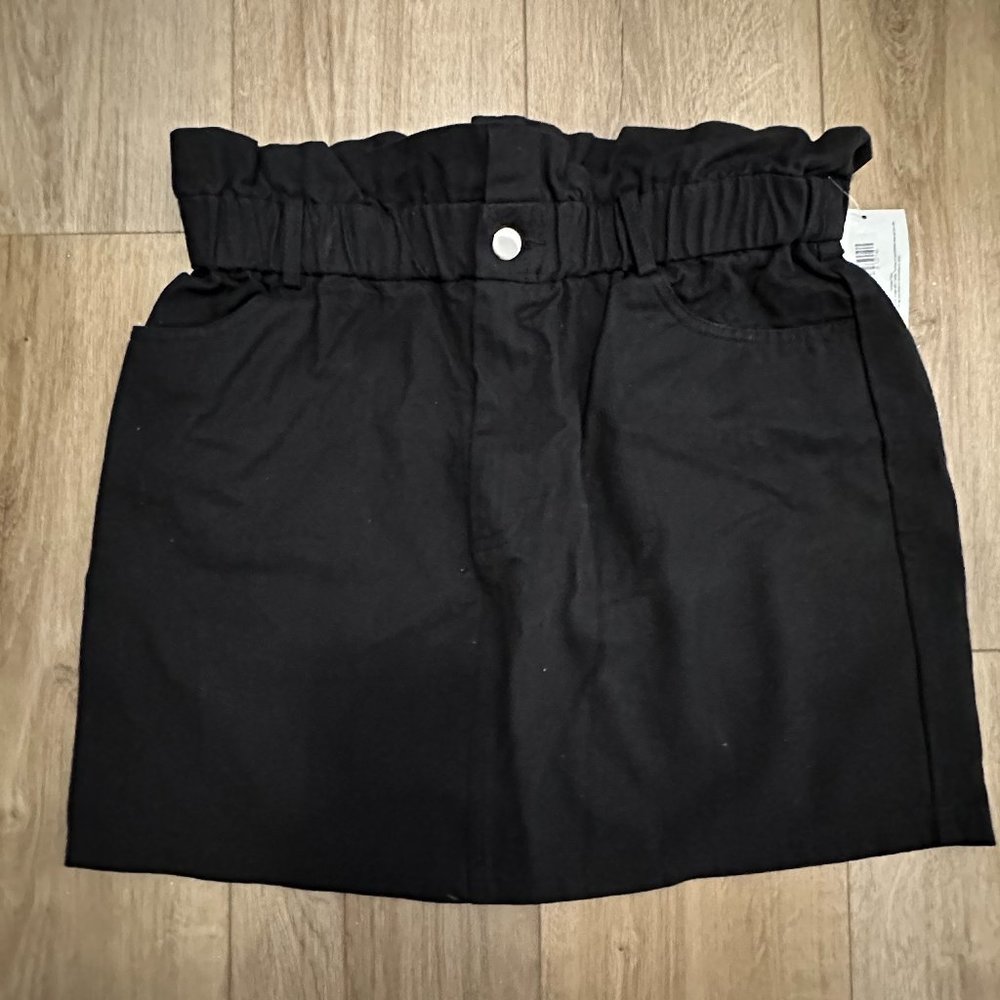 Women's Black Denim Skirt L